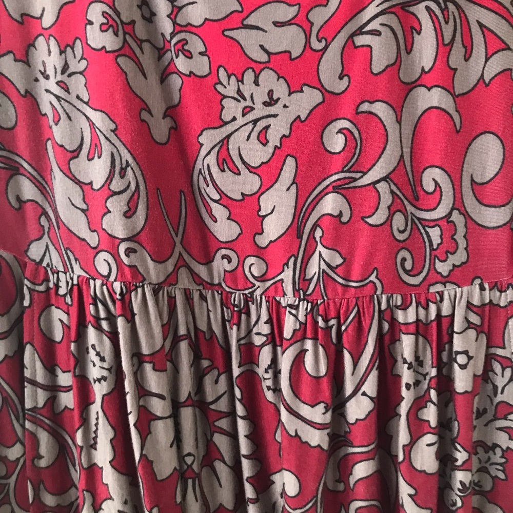 Chico’s Soma lounge size M 3/4 sleeves jersey knit leisure party yoga red black - Picture 8 of 10
